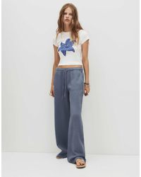 Pull&Bear - – gerade geschnittene hose aus kreppstoff - Lyst
