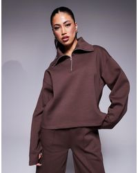 ASOS - Sweat d'ensemble épais en maille interlock - chocolat - Lyst