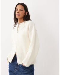 4th & Reckless - High Neck Double Zip Knitted Bomber Jacket - Lyst
