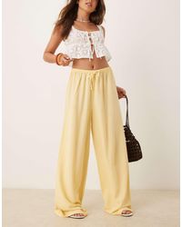 ASOS - Linen Blend Pull On Trouser - Lyst