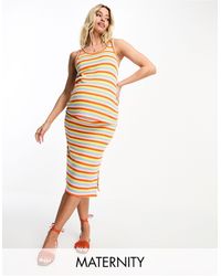Mama.licious - Mamalicious Maternity Stripe Midi Skirt Co-ord - Lyst