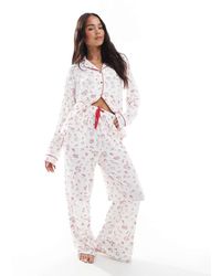 Threadbare - Set Pigiama Morbido Al Tatto Con Stampa A Tema Brunch - Lyst
