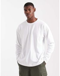 New Look - T-Shirt Oversize A Maniche Lunghe Bianca Con Scritta "Ny" - Lyst