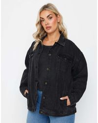 Yours Clothing - Oversized Denim Jacket - Lyst