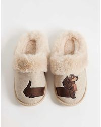 New Look - Faux Fur Trim Sausage Dog Novelty Slippers - Lyst