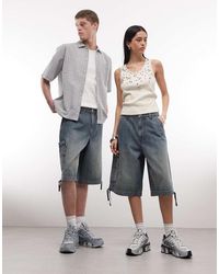 Collusion - Unisex Denim Cargo Shorts - Lyst