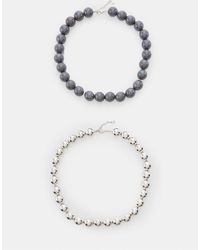 Stradivarius - Set Of 2 Bead Necklaces - Lyst