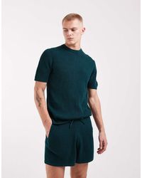 ASOS - Geribbeld Gebreid T-Shirt Met Ronde Hals - Lyst
