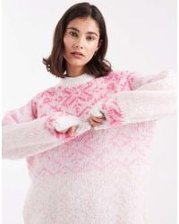 Pieces - High Neck Knitted Jumper - Lyst