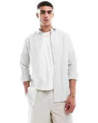 ASOS - Net Regular-Fit Overhemd Van Linnenmix Met Pennykraag - Lyst