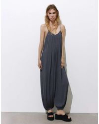 Pull&Bear - Flowing Strappy Sarouel Jumpsuit - Lyst