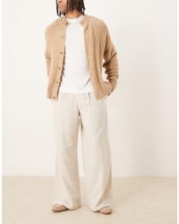 ASOS - – elegante, locker geschnittene hose aus leinenmix - Lyst