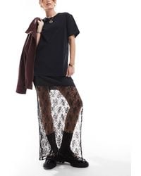 New Look - – geschmeidiger midirock aus spitze - Lyst
