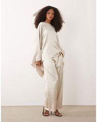 Iyal - Satin Wide Leg Pants - Lyst