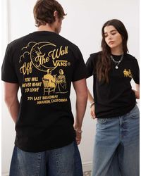 Vans - T-Shirt Nera Con Stampa Grafica "Fine Dining" Sul Retro - Lyst