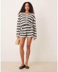ASOS - Textured Stripe Mini Short Co-ord - Lyst