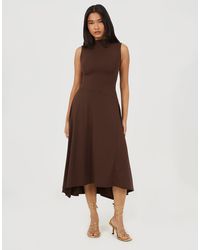 Brave Soul - Jersey High Neck Asymetric Hem Maxi Dress - Lyst