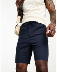 Only & Sons - Pantalones cortos azul marino con cinturilla elástica - Lyst