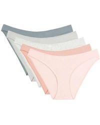 Oysho - 5 Classic U-Cut Rib Cotton Briefs - Lyst