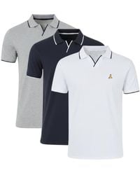 Brave Soul - 3 Pack Open Collar Polo Shirts - Lyst