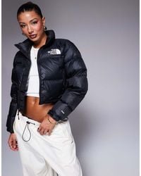 The North Face - Chaqueta De Plumón Corta Negra Nuptse De - Lyst