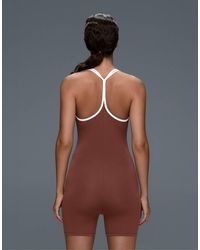 Oysho - Comfortlux Short Jumpsuit With Contrast Double Straps - Lyst