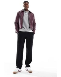ASOS - Joggers Negros De Pernera Recta Con Detalle De Bordes Sin Rematar De (Parte De Un Conjunto) - Lyst