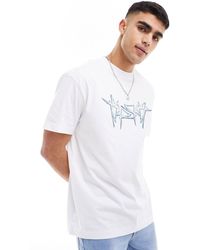 Weekday - T-shirt oversize bianca con stampa grafica - Lyst