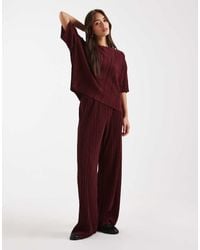 ONLY - Plisse Wide Leg Trousers Co-ord - Lyst