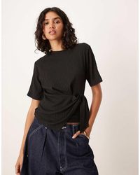 ASOS - Cinched Side Tee With Draping Detail - Lyst