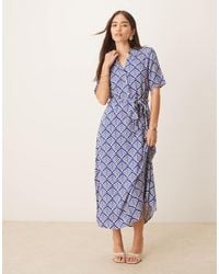 Jdy - Tie Waist Midi Shirt Dress - Lyst