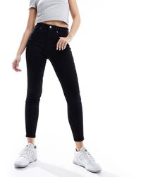 ONLY - Vaqueros Negros De Corte Pitillo Y Talle Alto De - Lyst