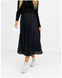 ASOS Pleated Midi Skirt - Black