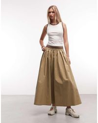 ASOS - Volume toggle Waist Detail Midi Skirt - Lyst