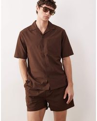 Free Society - Linen Blend Short Sleeve Shirt - Lyst