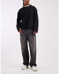 Jack & Jones - Vaqueros Negro Lavado Holgados Alex De - Lyst