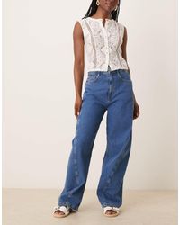 ASOS - Barrel Leg Jeans With Seam Detail - Lyst