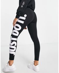 Nike Cotton Just Do It Leggings in Black | Lyst
