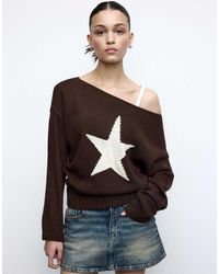 Stradivarius - Asymmetric Star Knitted Jumper - Lyst