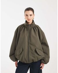ASOS - Oversized Bomberjack Met Opstaande Boord En Pofzoom - Lyst