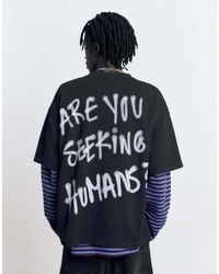 Pull&Bear - T-Shirt Nera Con Stampa Stwd - Lyst