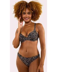 Wolf & Whistle - Juliet Leopard Print Mix & Match Fuller Bust Plunge Bikini Top - Lyst