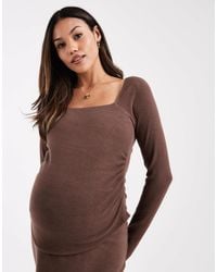 ASOS - Asos design maternity – geripptes langärmeliges oberteil - Lyst
