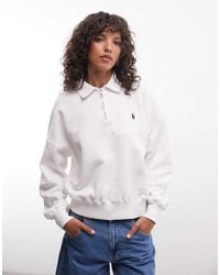 Polo Ralph Lauren - Icon Logo Relaxed Fit 1/4 Zip Sweatshirt - Lyst