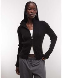 Weekday - Wool Blend Zip Cardigan With Distressed Detail - Lyst