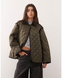 Weekday - Quilted Jacket With Contrast Collar - Lyst