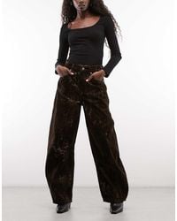 AllSaints - Jett Barrel Leg Flocked Leopard Print Denim Jeans - Lyst