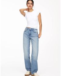 Pull&Bear - Jeans Met Rechte Pijpen En Halfhoge Taille - Lyst