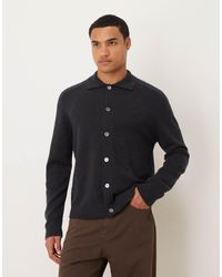 ARKET - Pure Wool Cardigan With Button Front And Polo Collar - Lyst