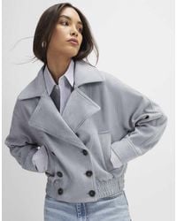 River Island - Faux Suede Collared Bomber Jacket - Lyst